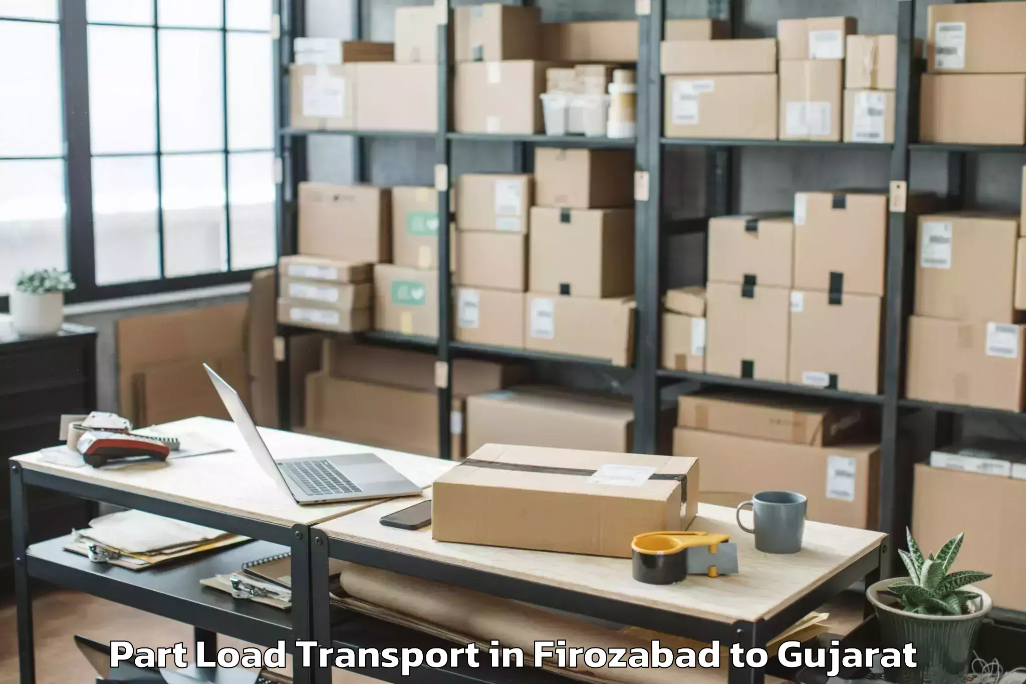 Reliable Firozabad to Kavant Part Load Transport